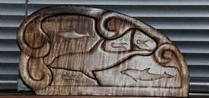 carved wave dolphin box